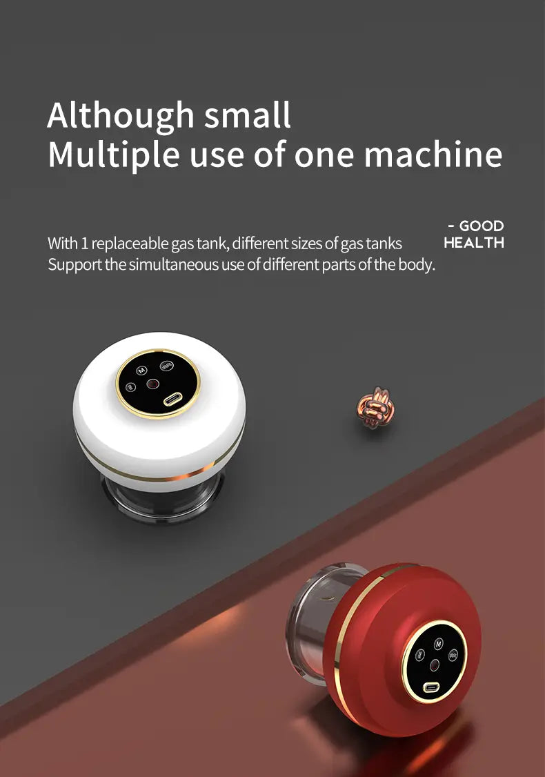 Portable Electric Cupping Massager with Red Light (2 Cups)