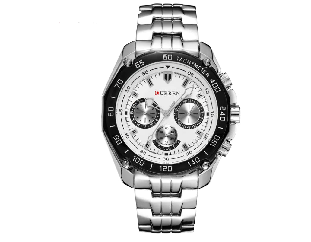 Men's Stainless Steel Watch with Three Eyes