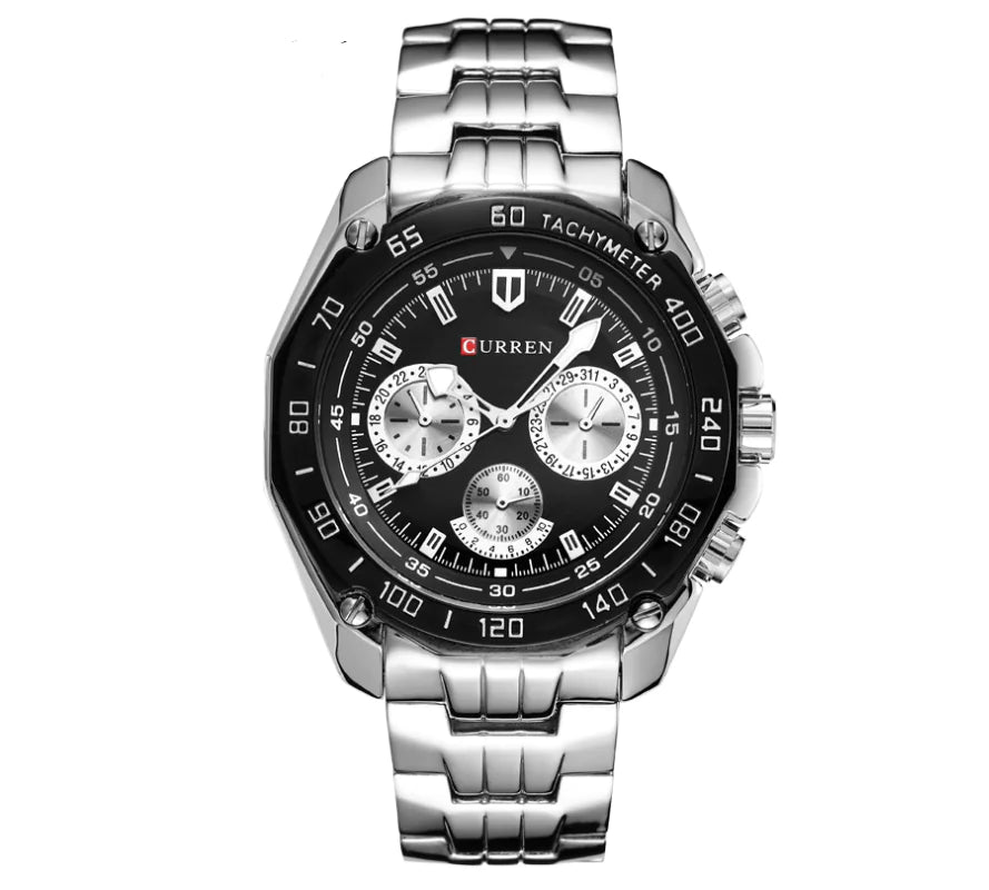 Men's Stainless Steel Watch with Three Eyes