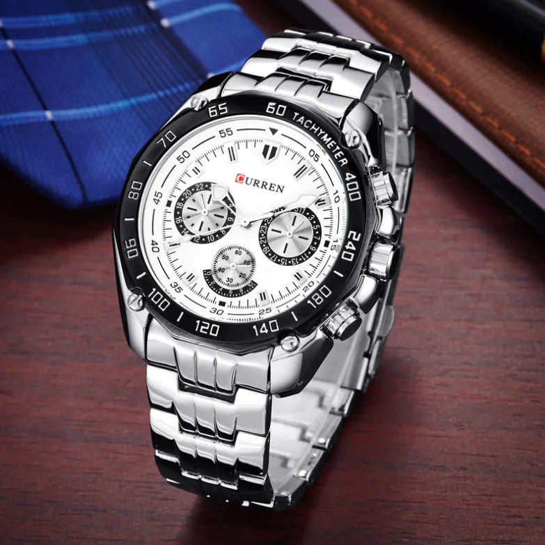 Men's Stainless Steel Watch with Three Eyes