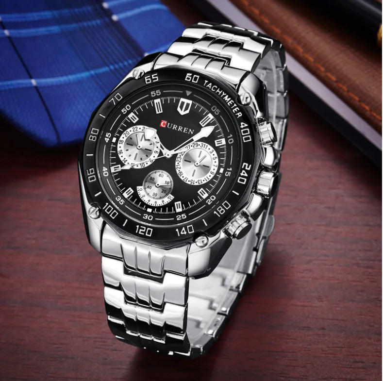 Men's Stainless Steel Watch with Three Eyes